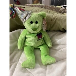 Ty Beanie August Birthday Bear No red stamp inside Tush Tag 2002